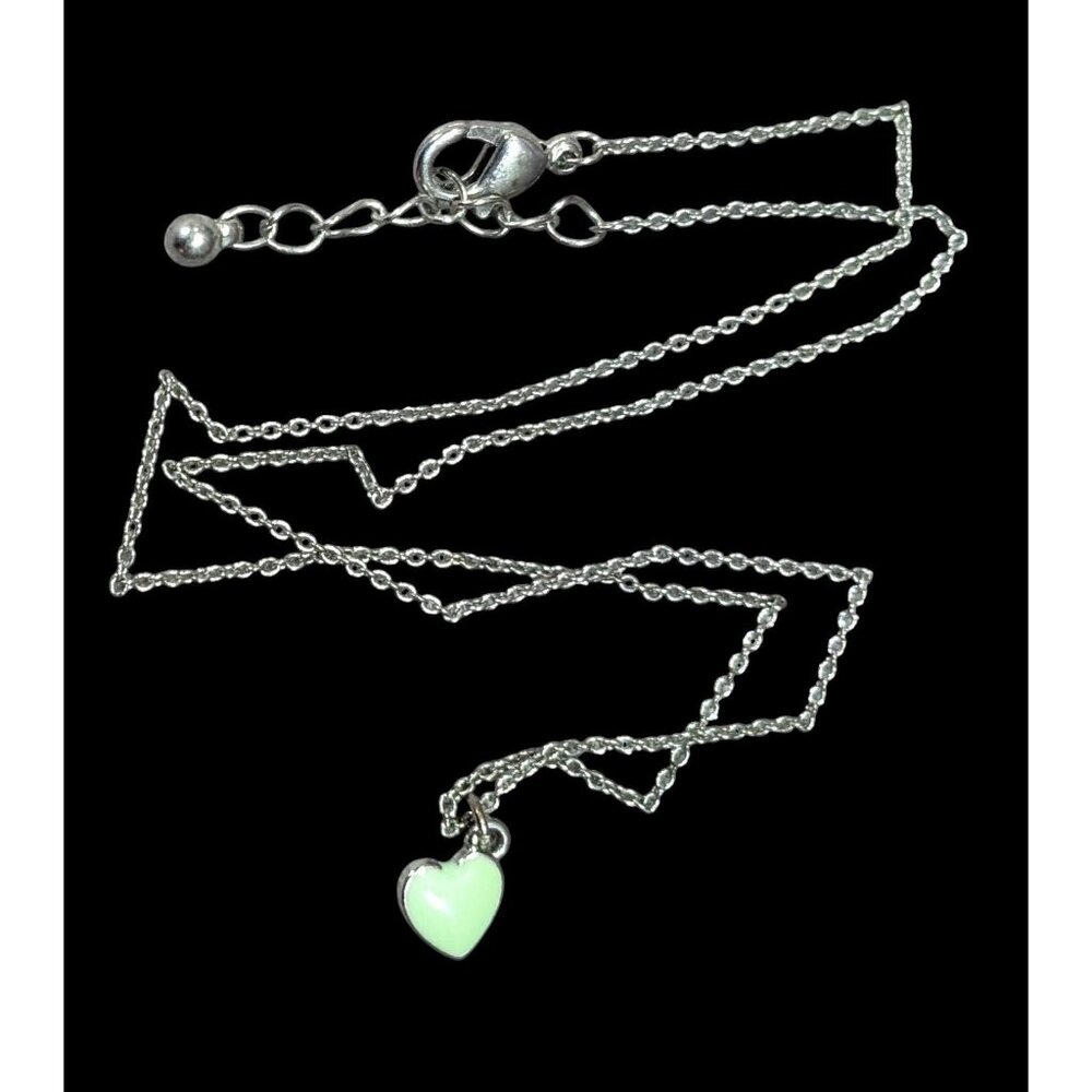 Minimalist Mint Green Heart Pendant Necklace